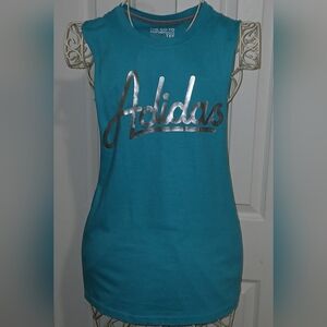 Adidas Womens Spellout Workout The Go Too Performance Tee Tank Size S